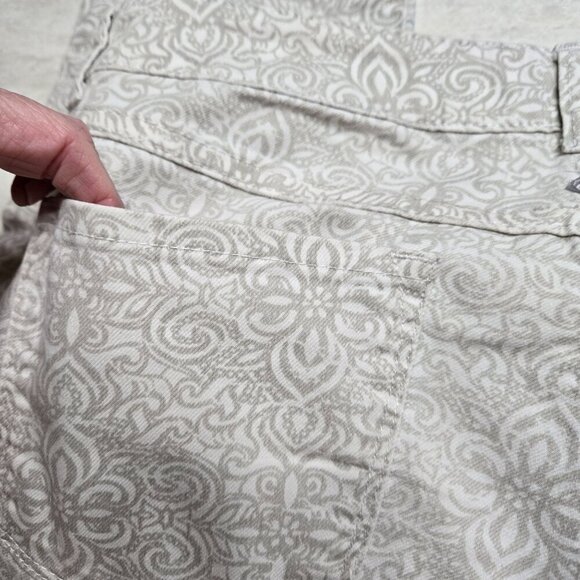 Prana Kara Jeans Womens Size 6 Patterned Beige Gray Lowrise Slim Leg Outdoor - Picture 11 of 12